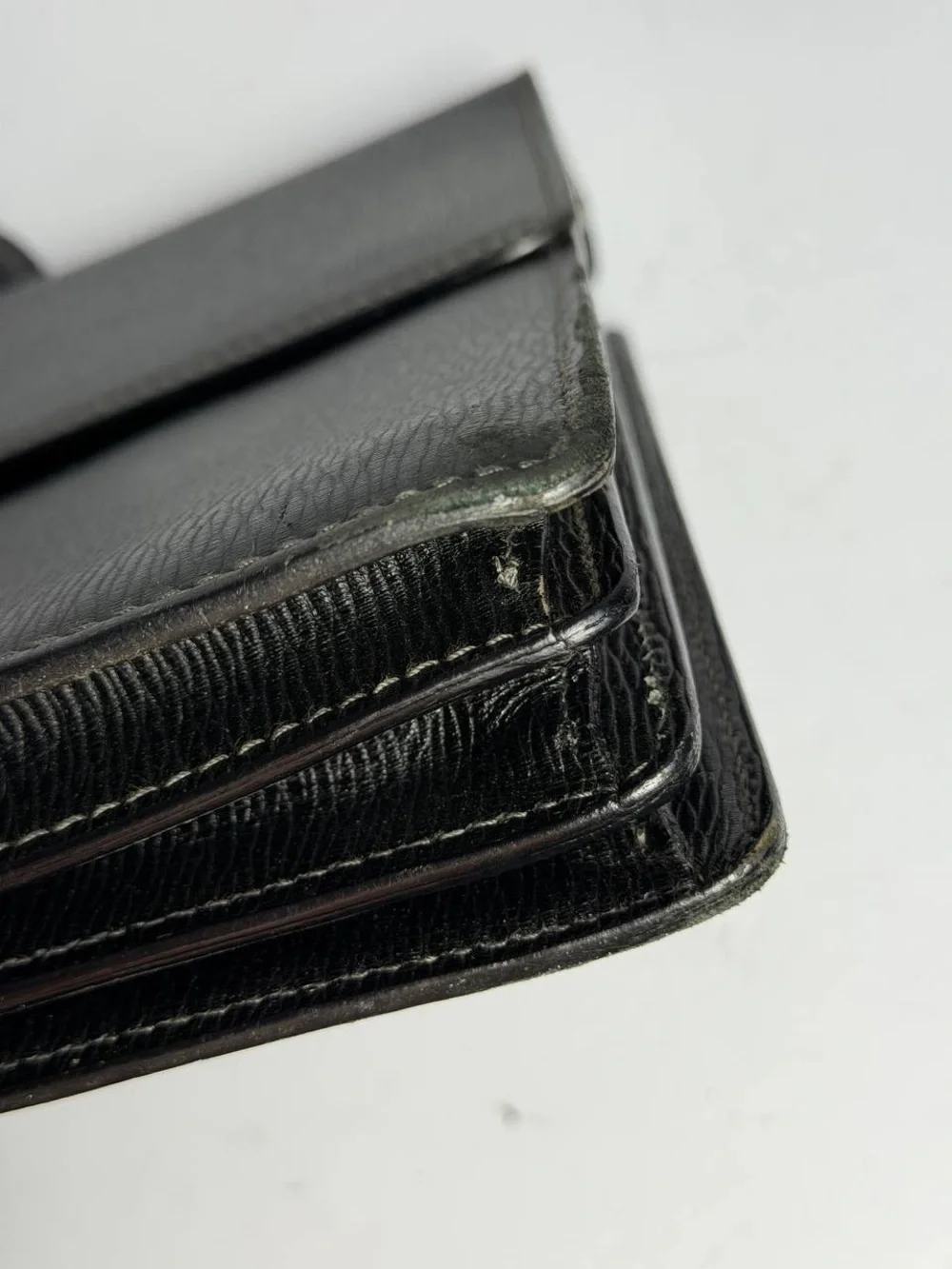 Salvatore Ferragamo Black Leather Sturdy Briefcase Business Bag